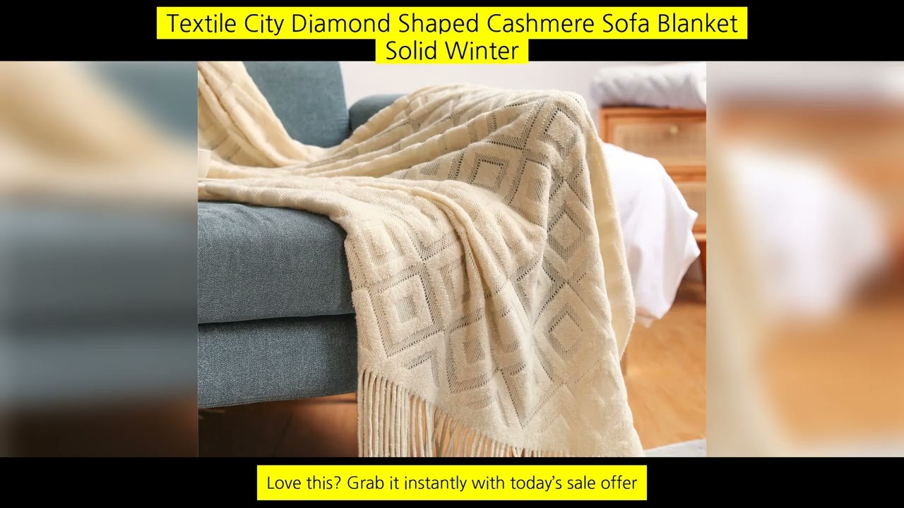 Textile City Diamond Shaped Cashmere Sofa Blanket Solid Winter Thickened
