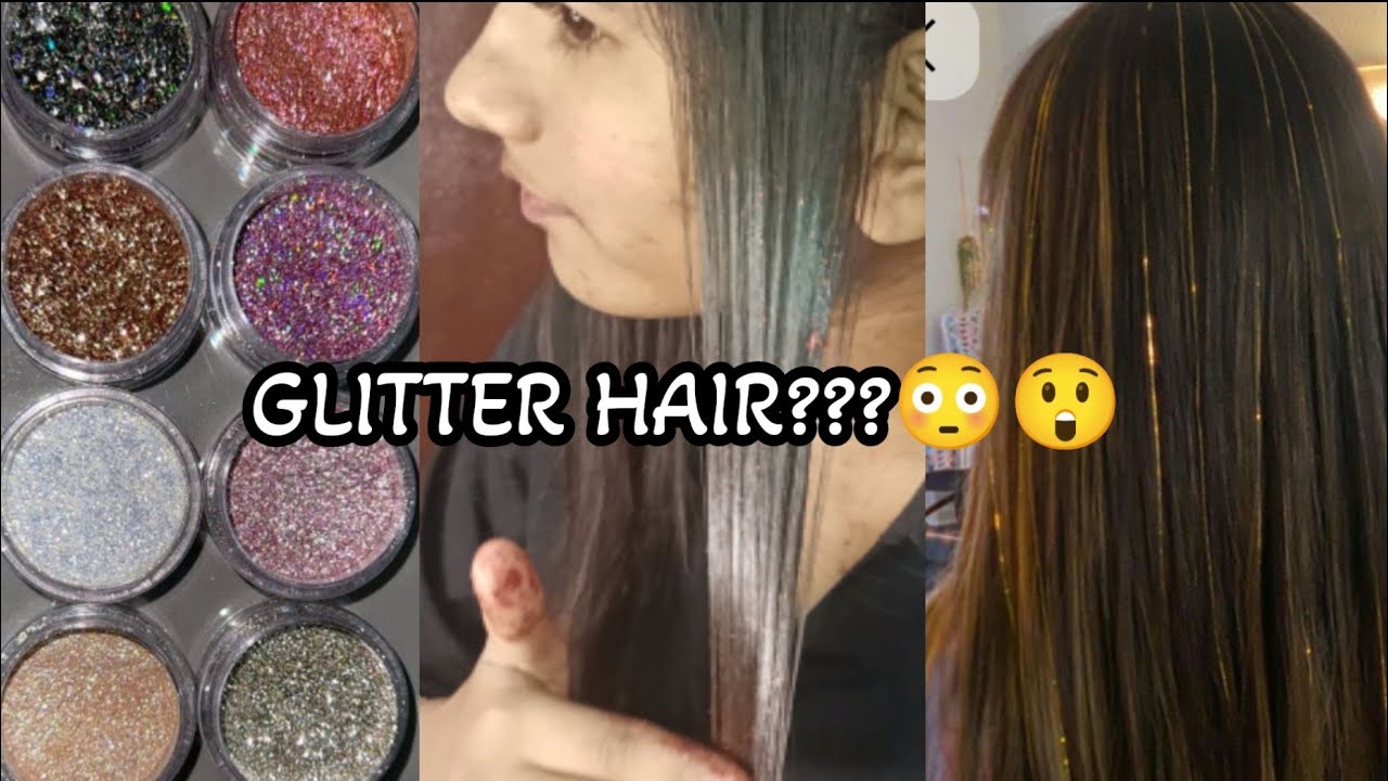 I put glitter on my hair💆 **glitter hair??😲😳 Trying hair glitter #viralhack |SUHANISCLIPS|