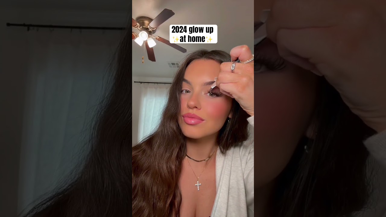 2024 glow up at home ✨🤍 #glowup #athomeglowup #diygirly #diy #diylashes #gelxnails