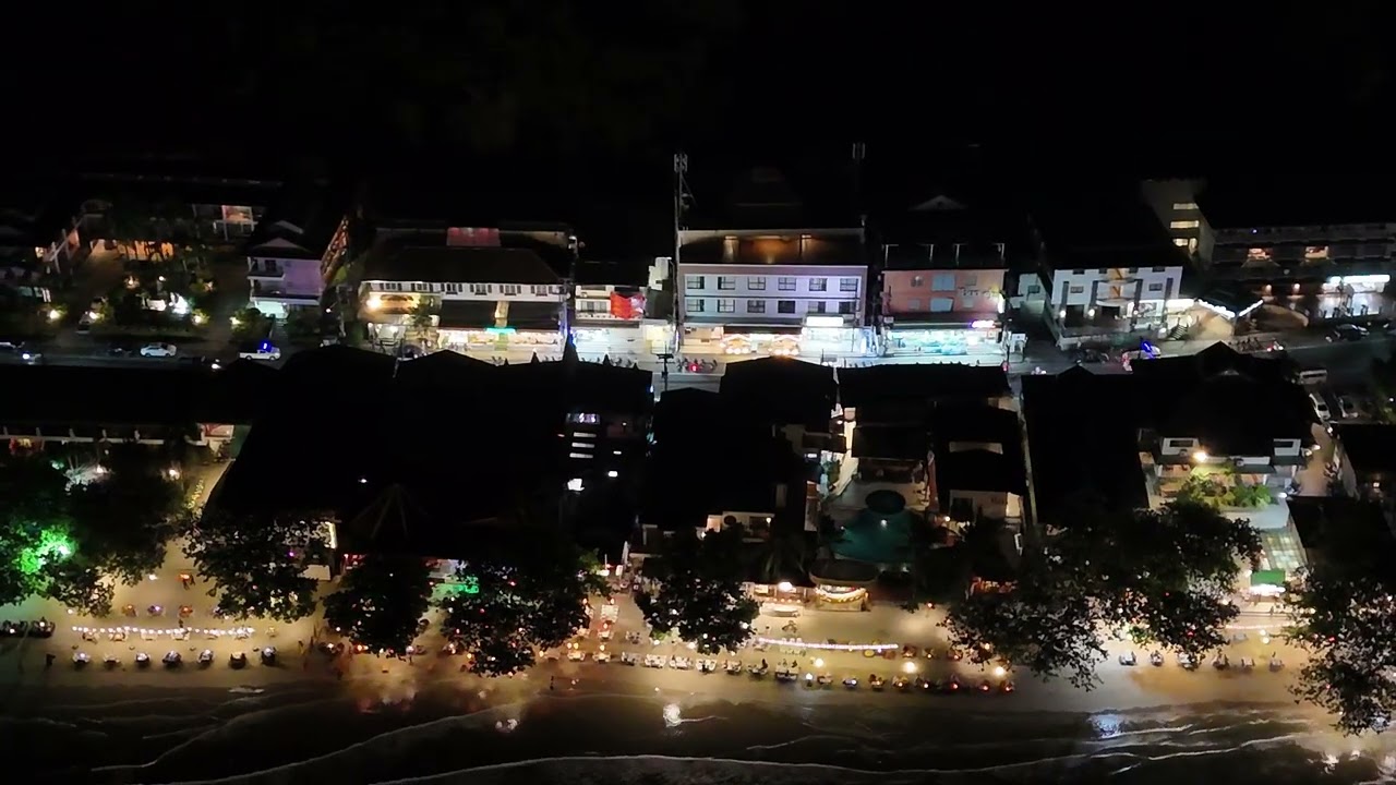 DJI 20260125125911 0038 D White Sand Beach View from Sea Thailand Koh Chang by night