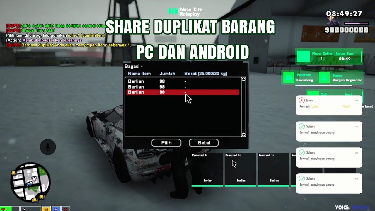 SHARE DUPLICATE ITEM GTA SAMP PC/ANDROID JIWA MONITOR GTA ROLEPLAY #gtasa #gtarp