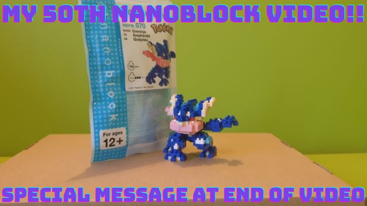 NBPM_070 Pokemon Greninja Nanoblock Unbag and Build (50th Nanoblock Video)