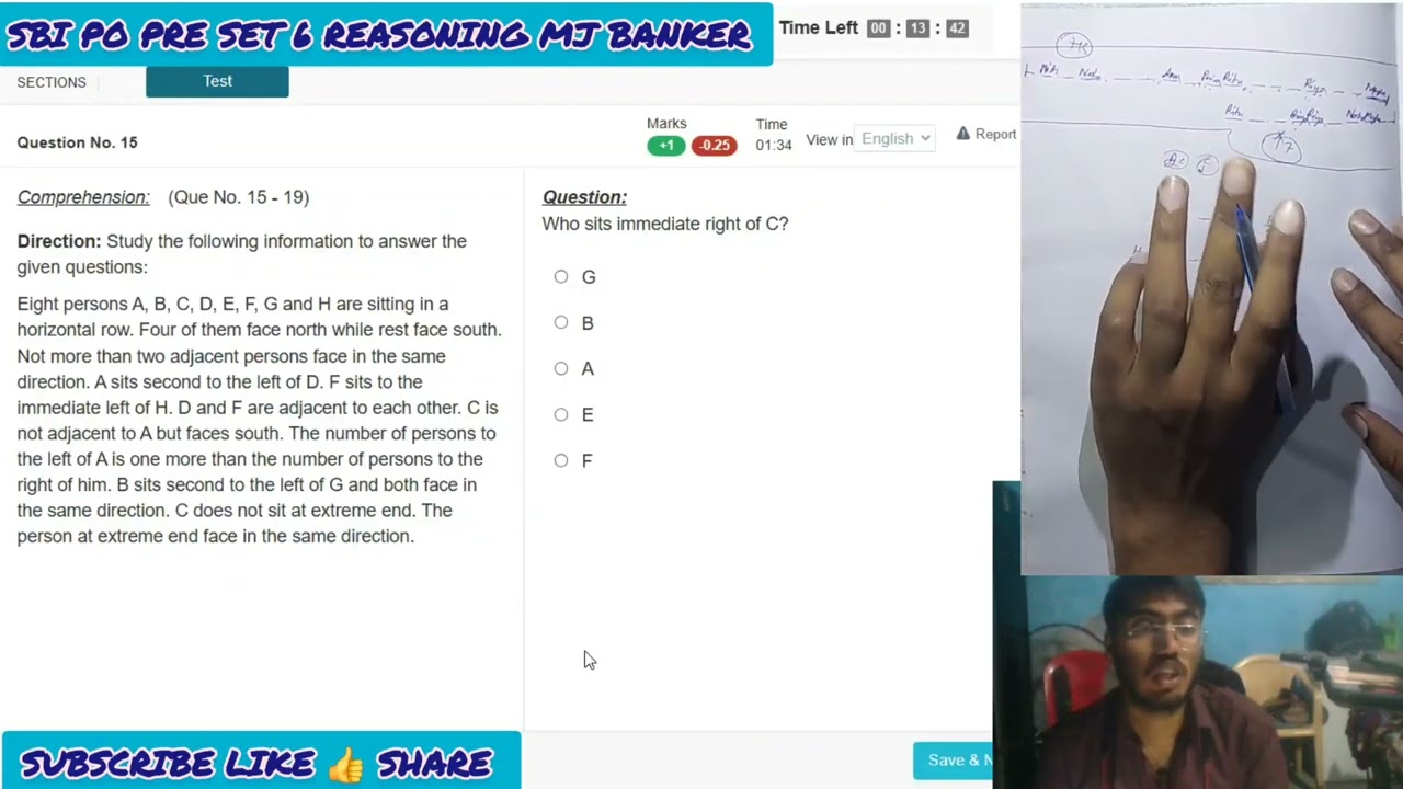 SBI PO 2026 Reasoning Mock Test 6 | Prelims Level | 20 Min Challenge | Can You Score 18+? (Hindi)