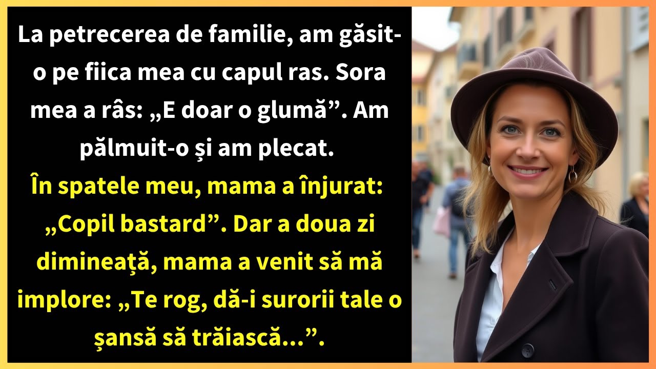 La petrecerea de familie, am găsit-o pe fiica mea cu capul ras. Sora mea a râs: „E doar o glumă”.