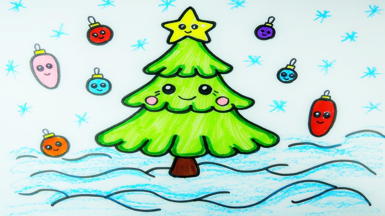 How to draw Christmas Tree. Easy. Step by step. Drawing for kids. Як намалювати Новорічну Ялинку.