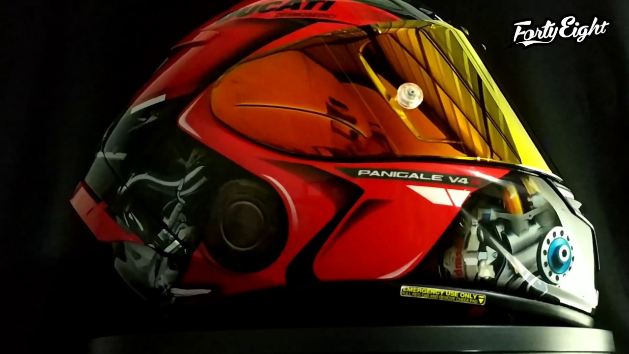 Shoei XSpirit3 / X14  - Ducati V4 Helmet Panigale Custom Race Paint by Shinabe Design