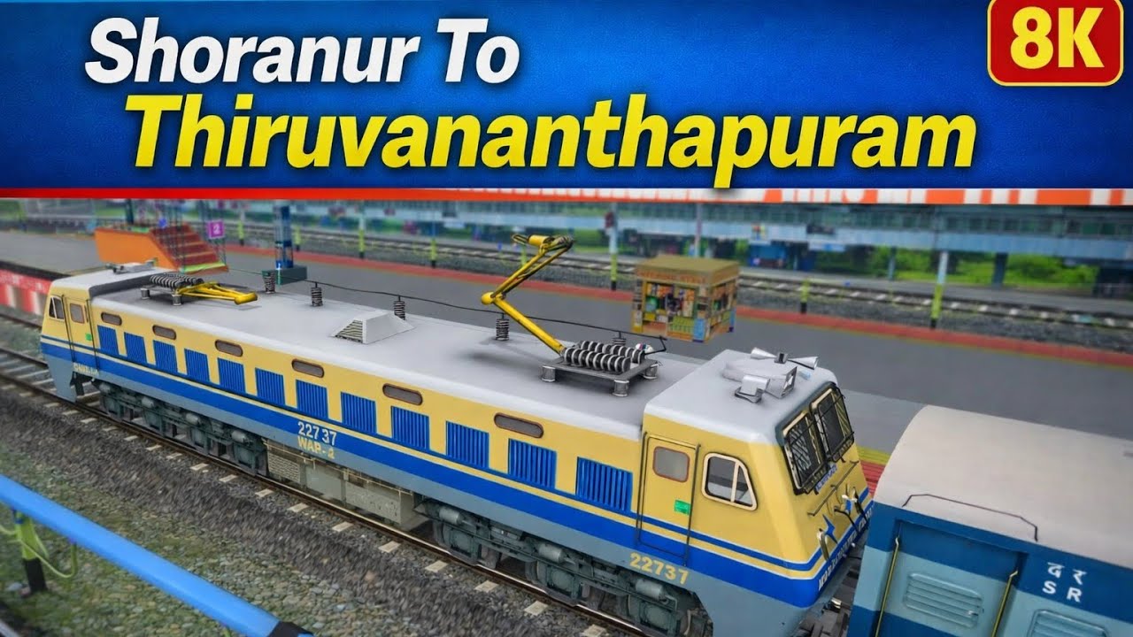 Shoranur To Thiruvananthapuram Train Journey | Indian Loco Train Simulator game Play Android 