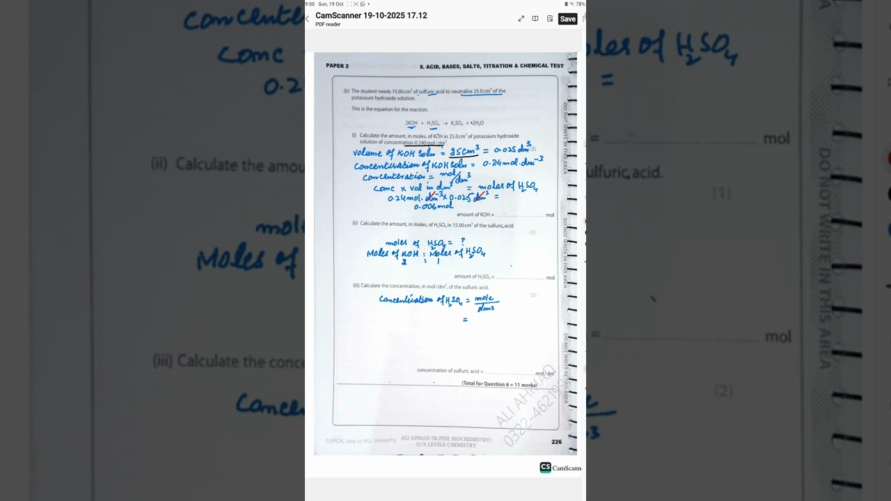 How to Find the Concentration of a Base in a Neutralization Reaction | IGCSE Chemistry Experiment