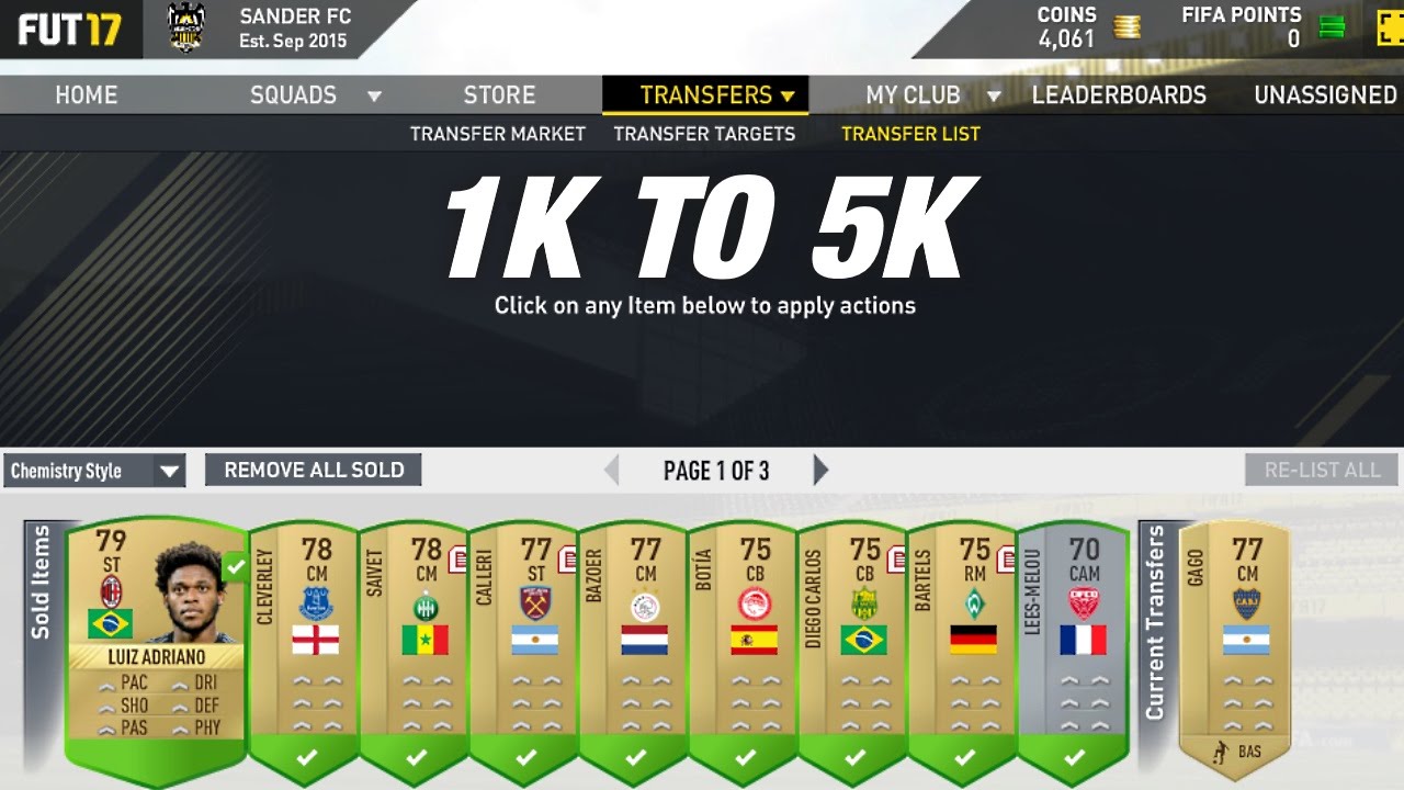 FIFA 17: HOW TO TRADE FROM 1K-5K!! VERY EASY!!
