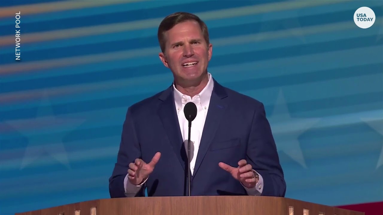 Kentucky Gov. Andy Beshear speaks at the DNC convention in Chicago