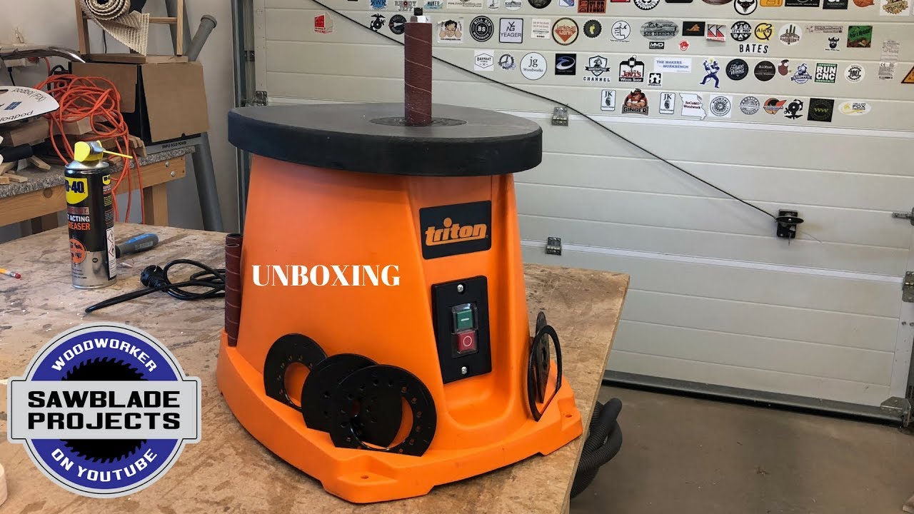 Распаковка шлифовальной машины с вибрирующим шпинделем Triton TSPS 450