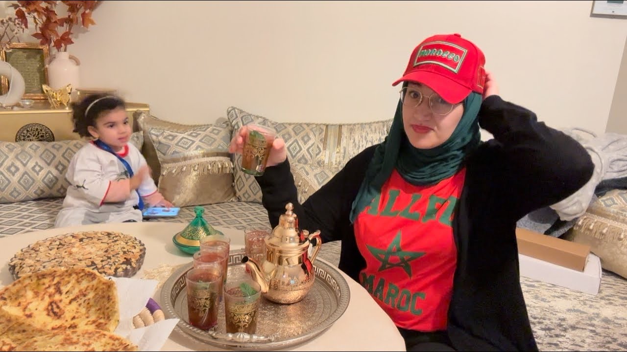 Ma table de Goûter Journée de Match 🇲🇦🎉 Préparation du Thé à la Menthe