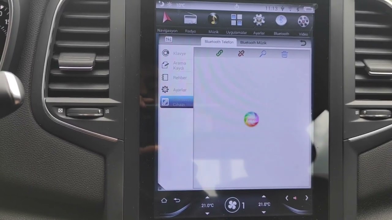 Renault Megane ve Clio Tesla ekranda Telefon ile Bluetooth bağlantısı