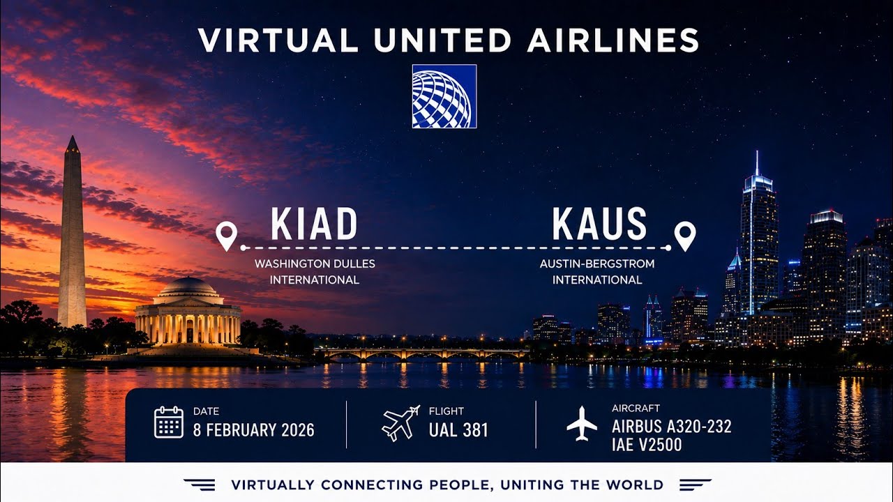 United Virtual A320 OPS | KIAD-KAUS