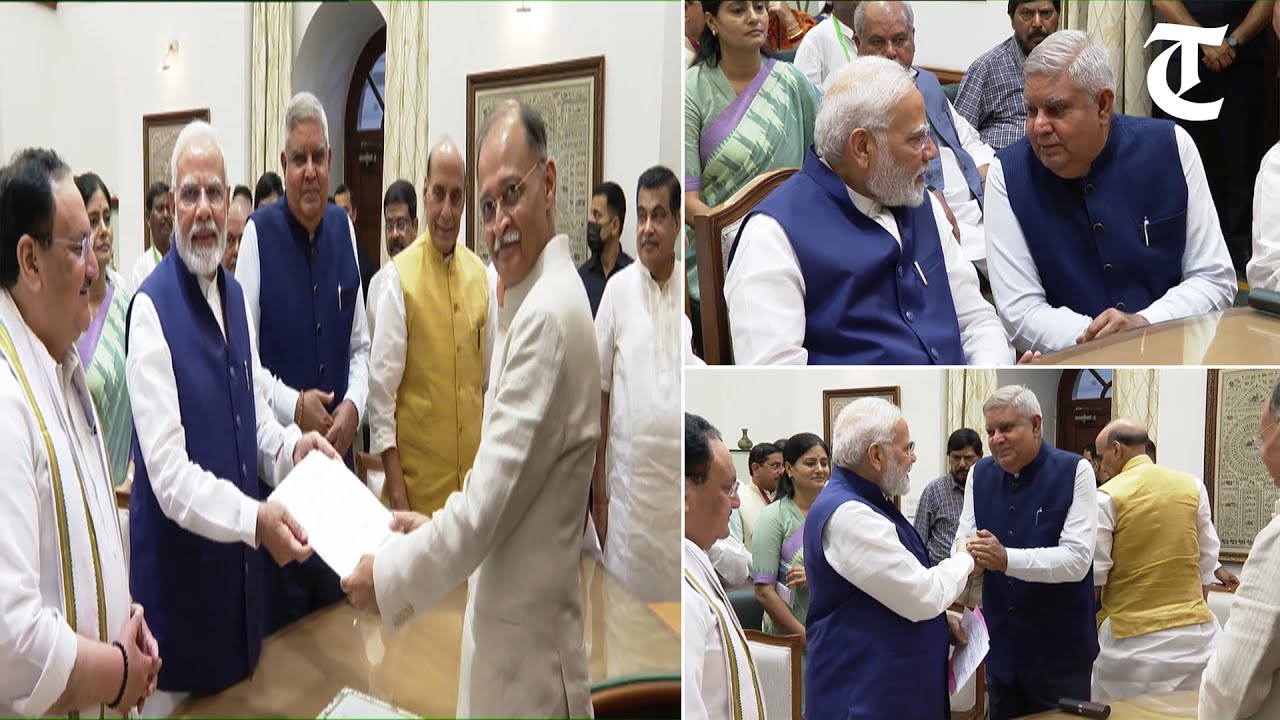 NDA Vice Presidential candidate Jagdeep Dhankhar files nomination in the presence of PM Modi