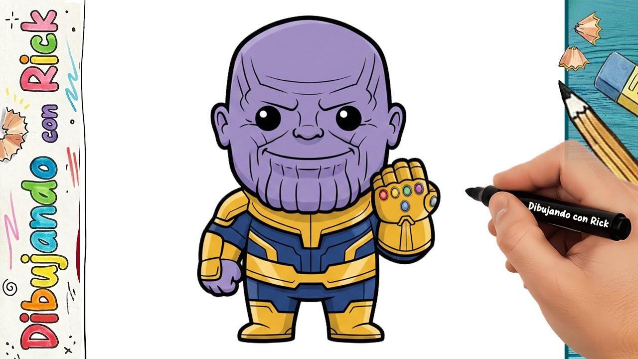 ¡Cómo Dibujar a BABY THANOS KAWAII! 👶💜 | Tutorial Fácil Supervillano Bebé Marvel | Avengers Doomsday