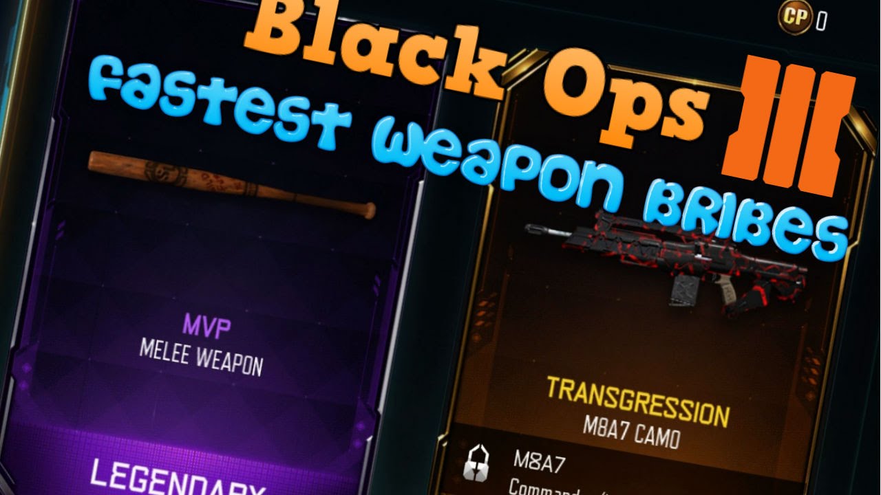 BLACK OPS 3 - Fastest Way to get Weapon Bribes!