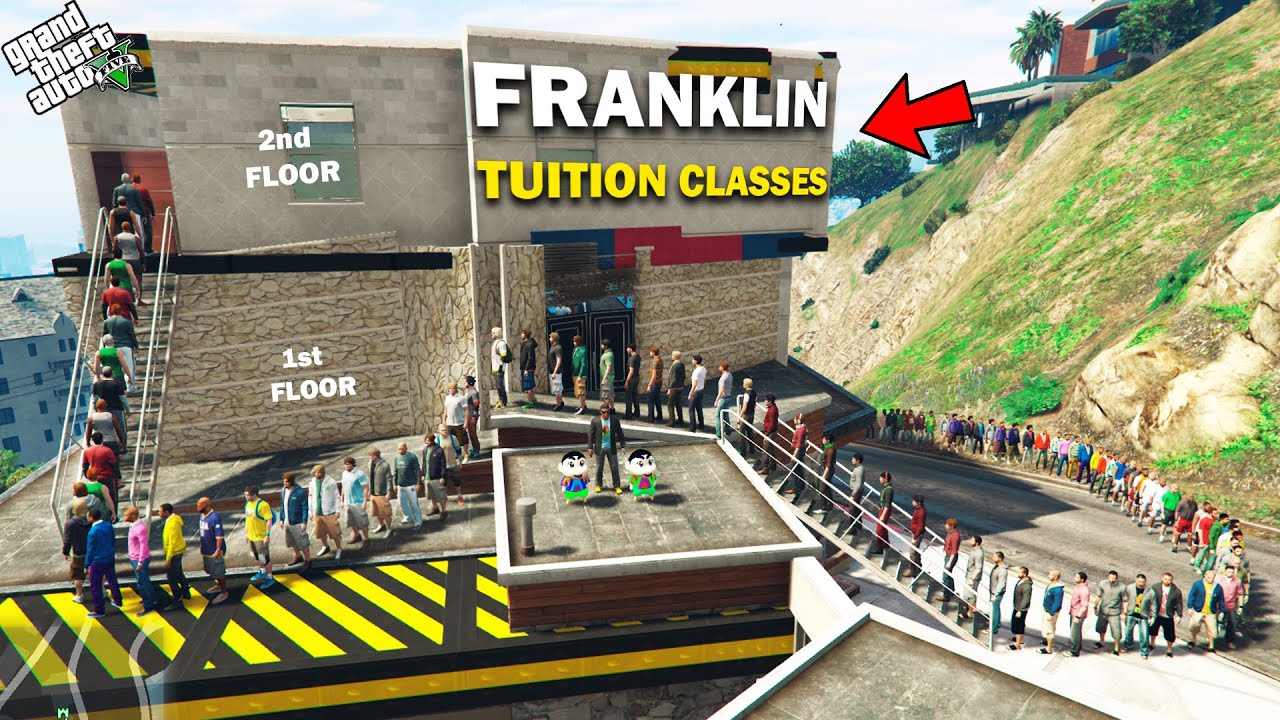 GTA 5 : Franklin & Shinchan Upgrade Tuition Classes To 2nd Floor In GTA 5 ! (GTA 5 Mods)