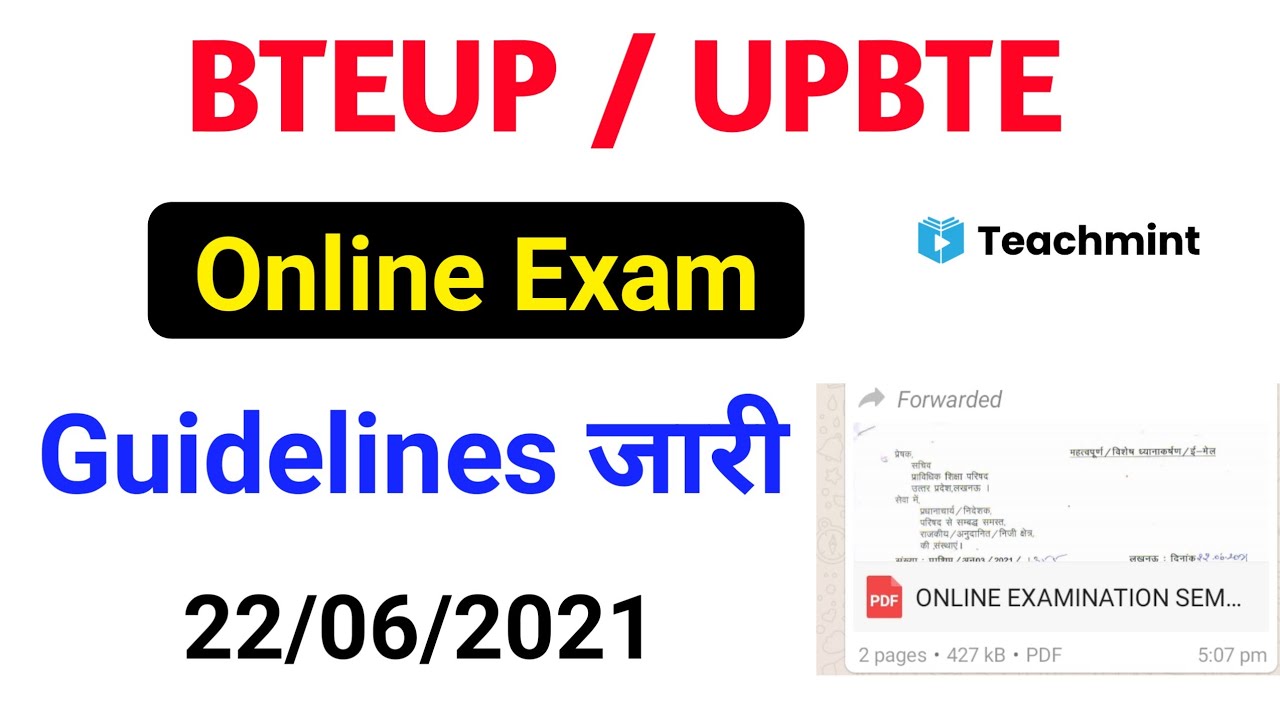 Bteup/Upbte Online Exam Guidelines जारी | Polytechnic/Diploma Latest News/Update Today | Teachmint