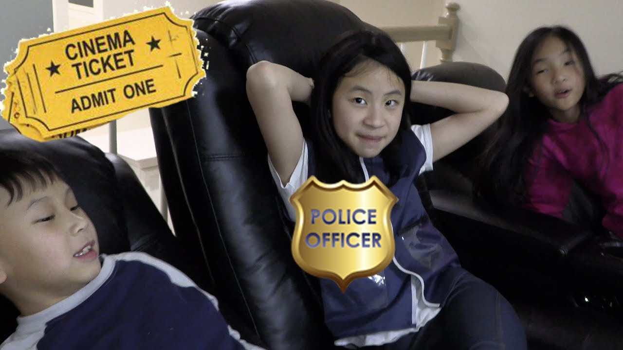 Pretend Play Police on Movie Theater Seat Mystery