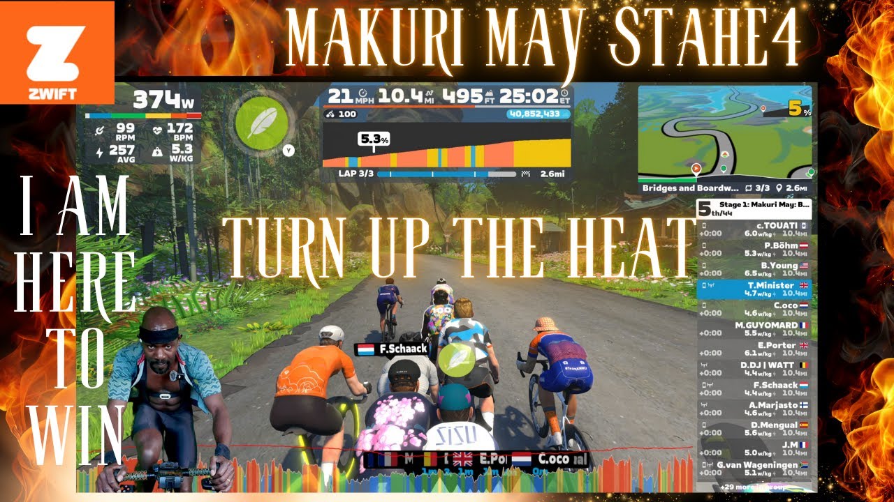 TURN UP THE HEAT!! ZWIFT RACING STAGE 4 MAKURI MAY I AM HERE TO WIN