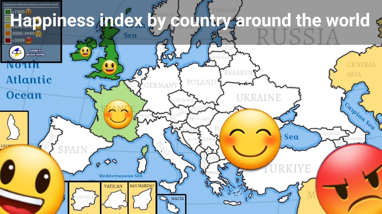 Happiness index by country around the world