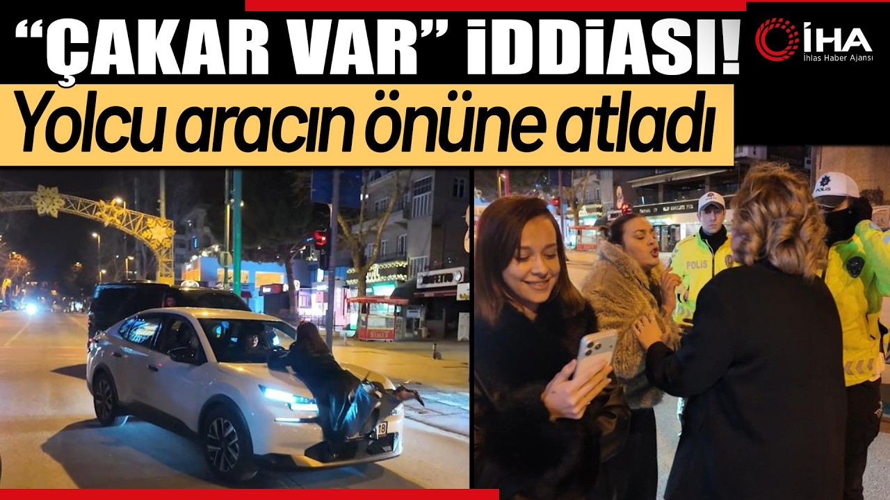 Polis Uygulamasında İlginç Anlar: Alkollü Yolcu Çakar İddiasıyla Aracın Önüne Atladı