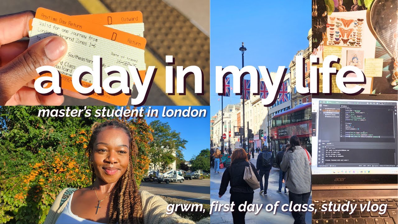🎓 Day in the Life of a Master’s Student in London | first day of class, grwm + productive vlog 🍎