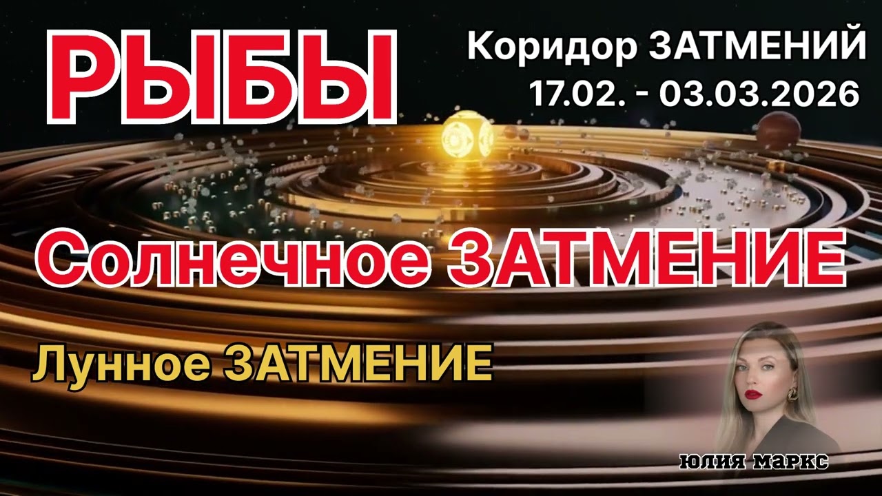 РЫБЫ ♓️ КОРИДОР ЗАТМЕНИЙ 17.02.- 03.03.2026 | Солнечное Затмение в Водолее и Лунное Затмение в Деве