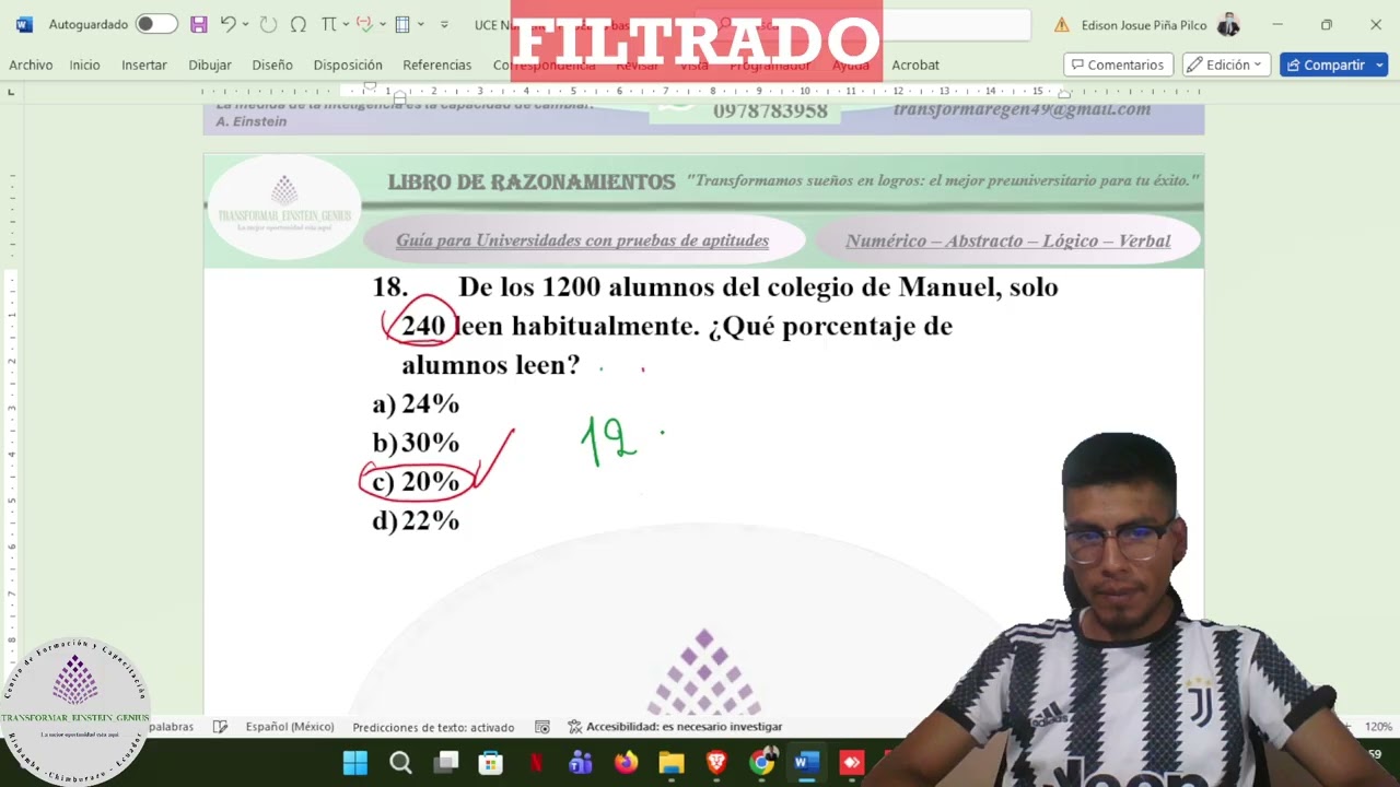 Ejercicios numérico UCE-UNESUM-UNTMACH... + 🇪🇨 PORCENTAJES
