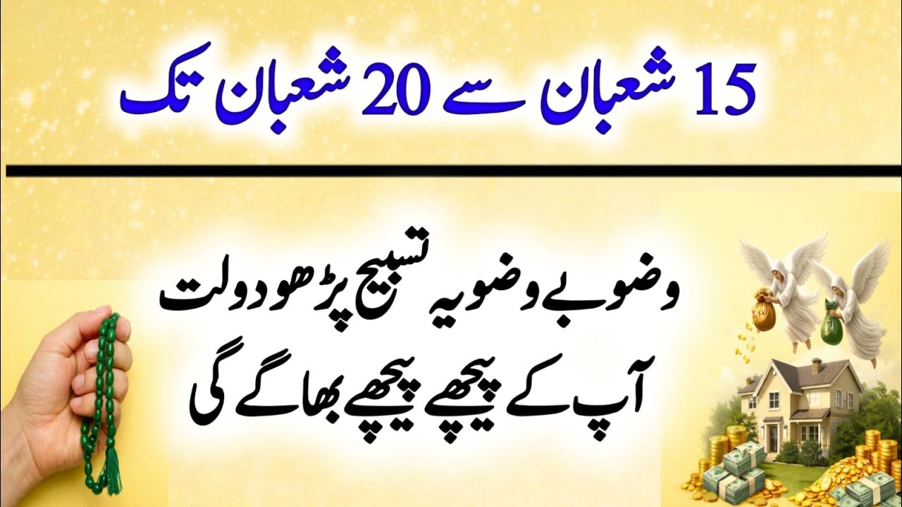 Recite This Tasbeeh from 15 to 20 Shaban for Wealth