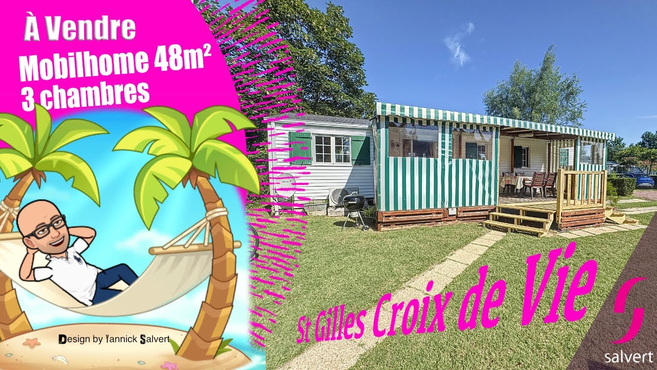 Mobilhome 48m² à vendre - 3ch - Les Marines de St Gilles - Vendée - ST GILLES CROIX DE VIE