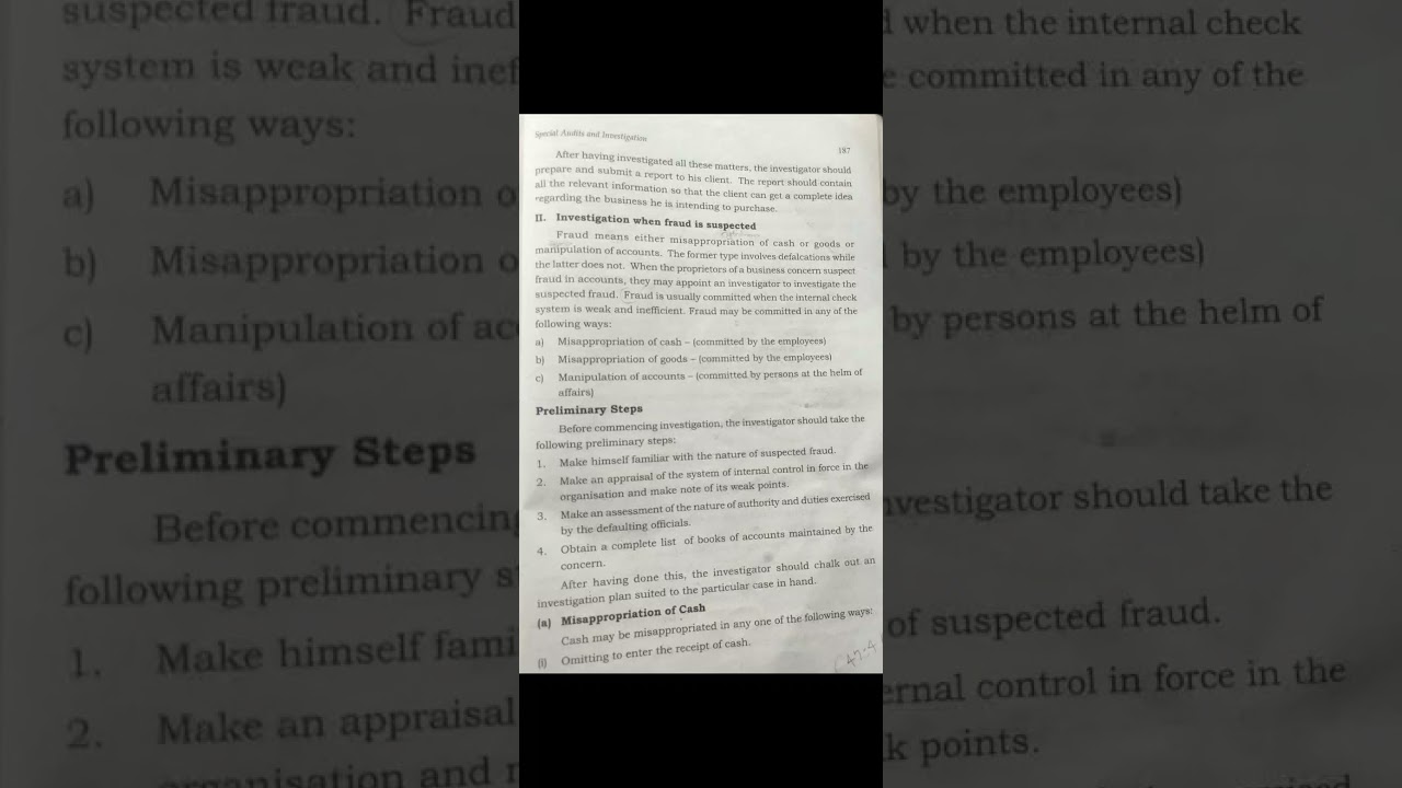 Types of investigation (part 2)