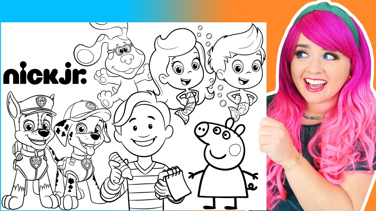 Coloring Paw Patrol, Peppa Pig, Bubble Guppies & Blue's Clues Coloring Pages | Markers & Crayons
