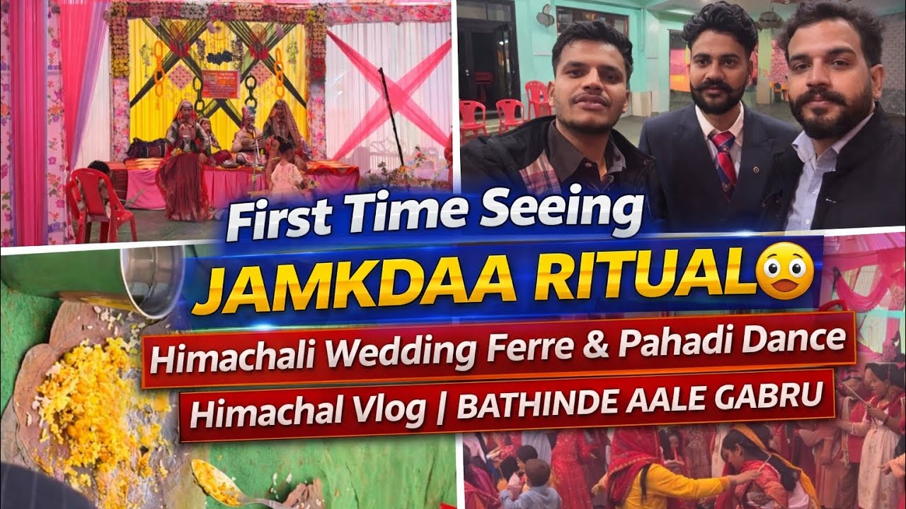 First Time Seeing Jamkdaa Ritual 🤯 | Himachali Wedding Ferre & Pahadi Dance | Himachal Vlog 
