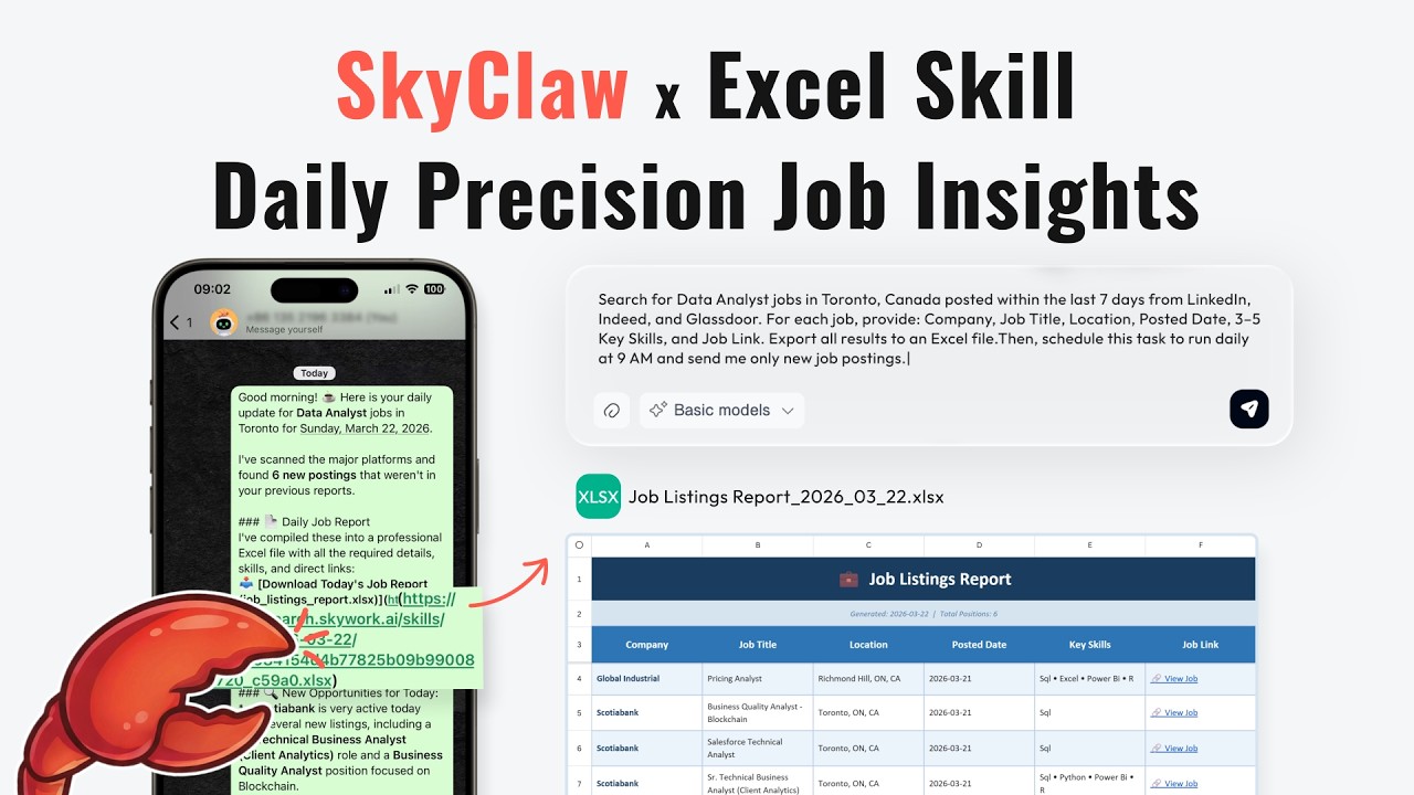 Skyclaw x Excel Skill：Daily Precision Job Insights