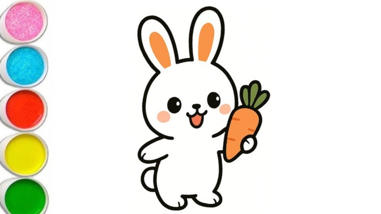 how to draw a cute bunny easy step by step|This simple bunny drawing tutorial for kids and beginners
