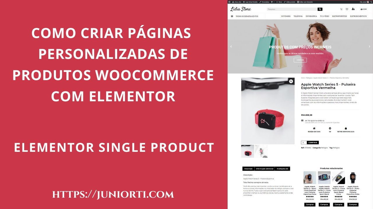 Como criar um Single Product, Produto Único Modelo para WooCommerce |  Elementor Single Product