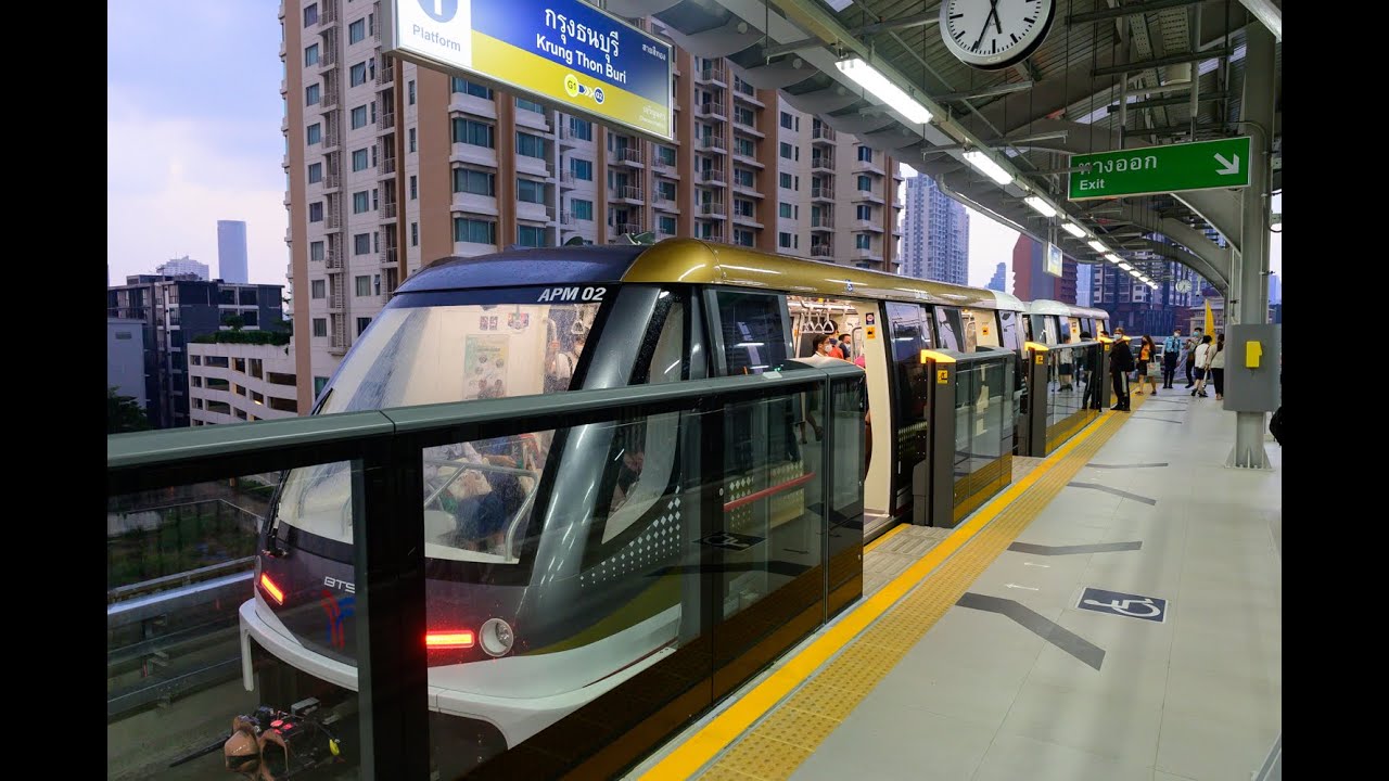 [4K] 2020 BTSクルントンブリ駅（3番出口）からバンコクのチャロエンナコン駅までニューゴールドラインで簡単に「アイコンサイアム」