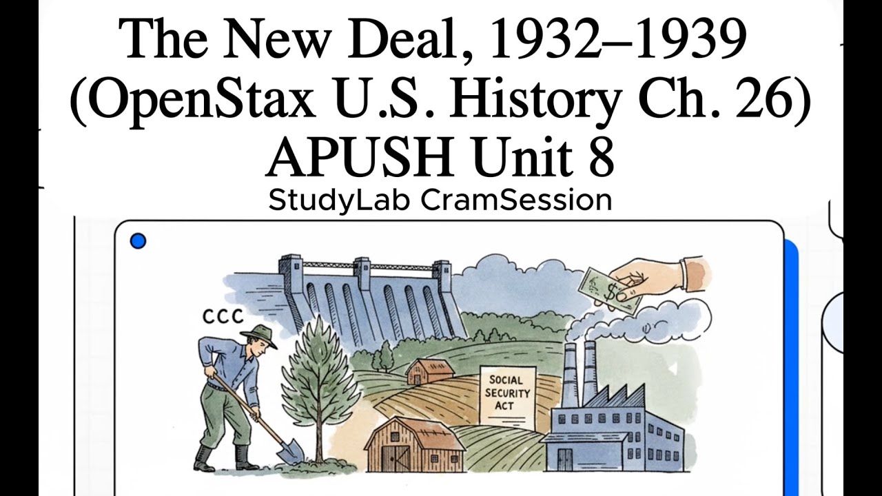 The New Deal, 1932–1939 (OpenStax U.S. History Ch. 26) | APUSH Unit 8