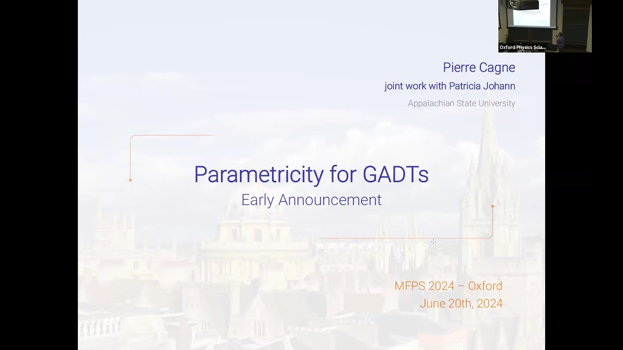 Pierre Cagne - Parametricity for GADTs