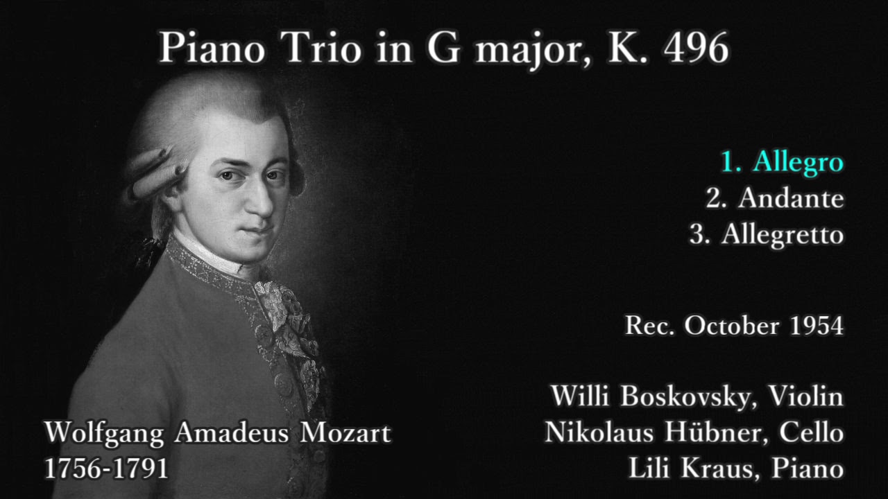 Mozart: Piano Trio (K496), Boskovsky & Hübner & Kraus (1954) モーツァルト ピアノ三重奏曲 クラウス