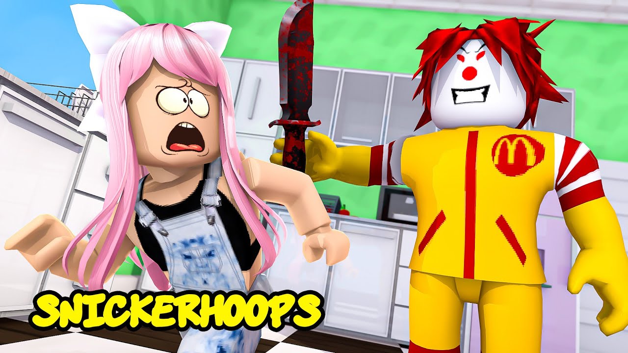 Snicker Hoops ESCAPES THE EVIL HAMBURGER MAN and the Evil Ronald McDonald Obby | Roblox