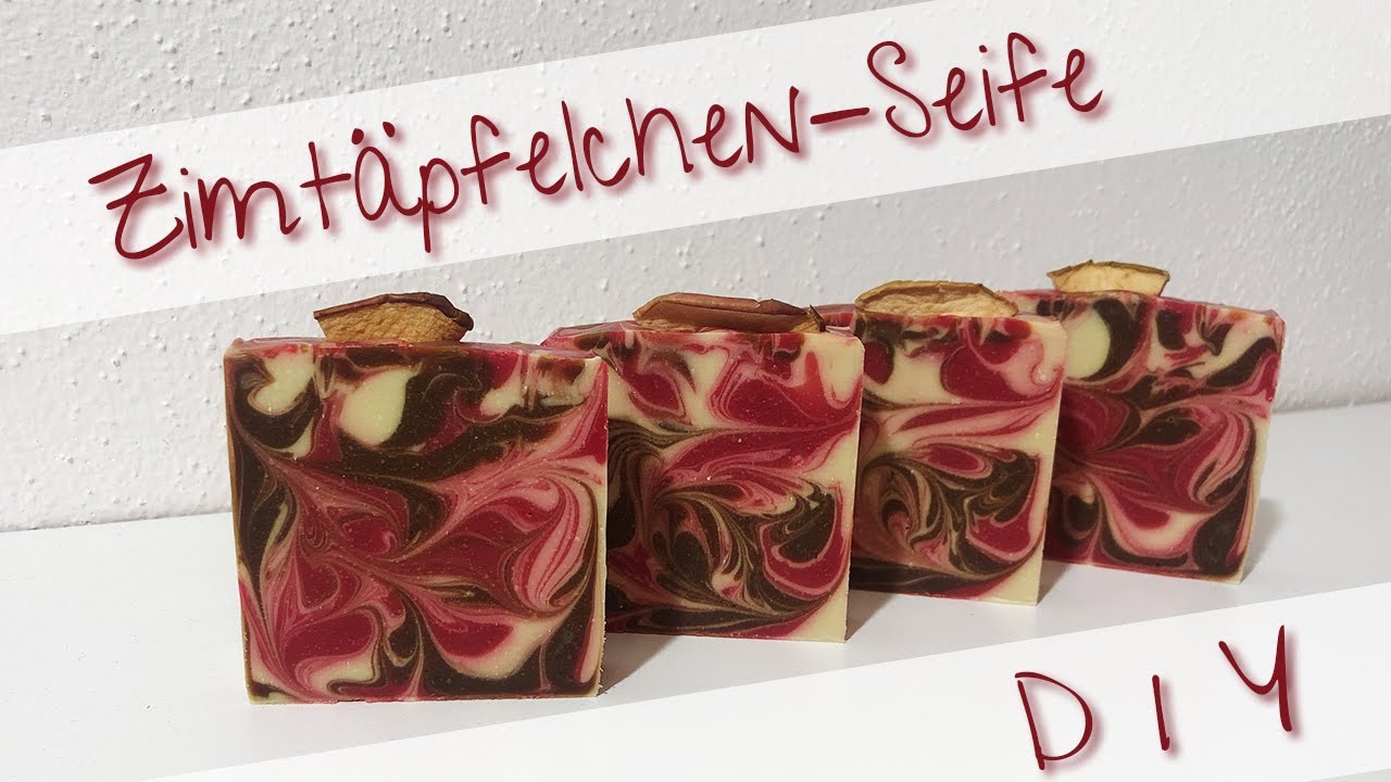 DIY Seife | Selbst gesiedete Zimtäpfelchen-Seife mit Sheabutter und Hanger Swirl