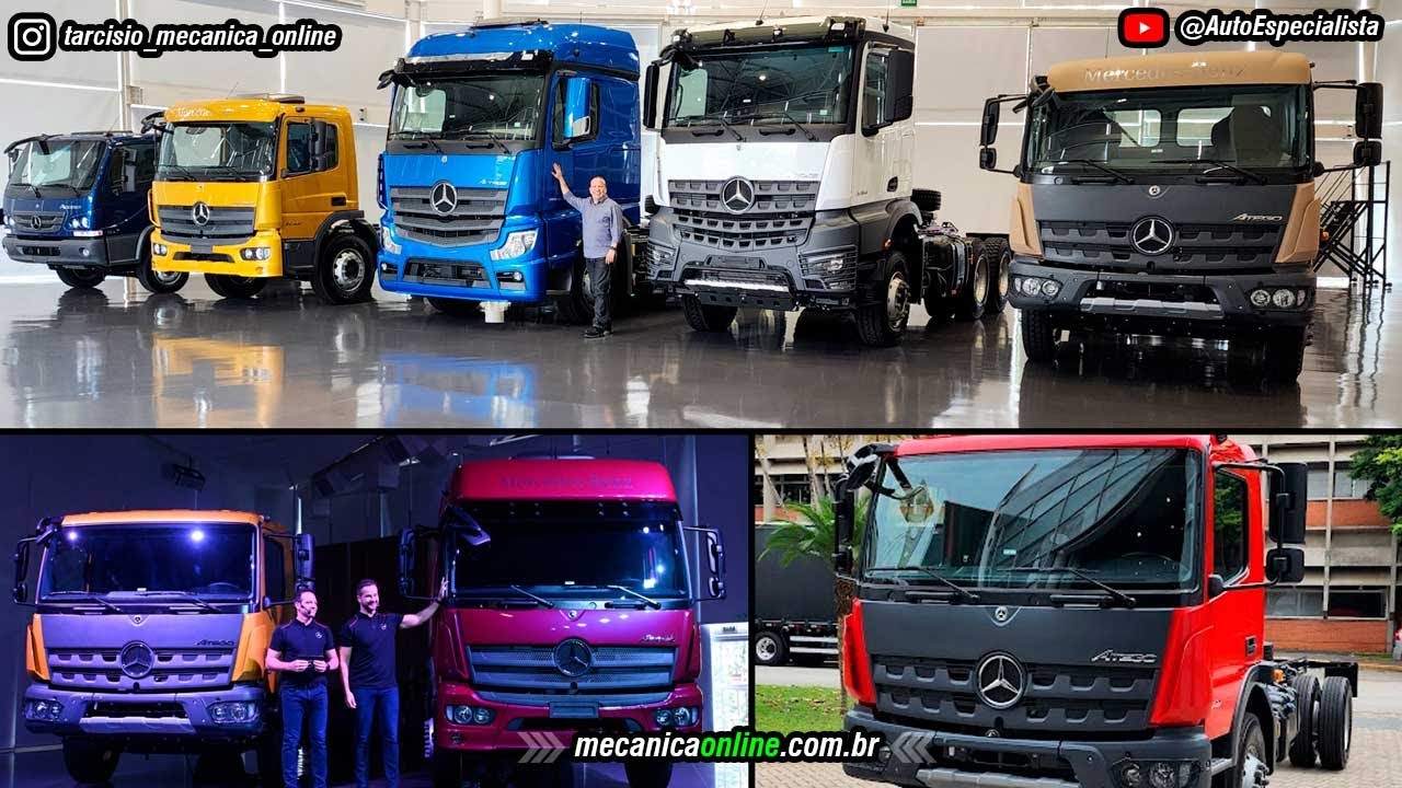 Actros, Arocs e Atego ganham novidades na linha 2024