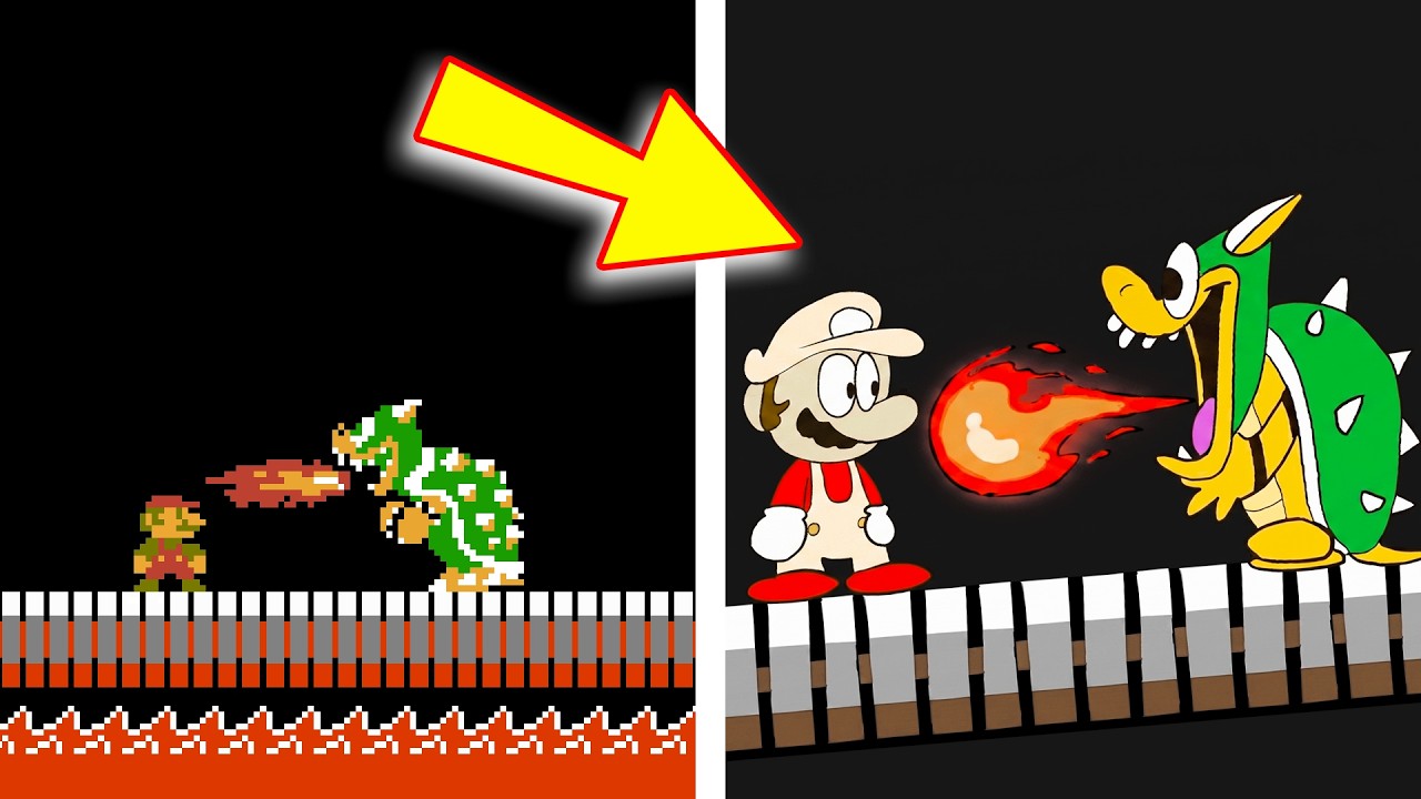 Super Mario Bros. BUT animated in 4 minutes?! - BTG reacts to funny Mario videos