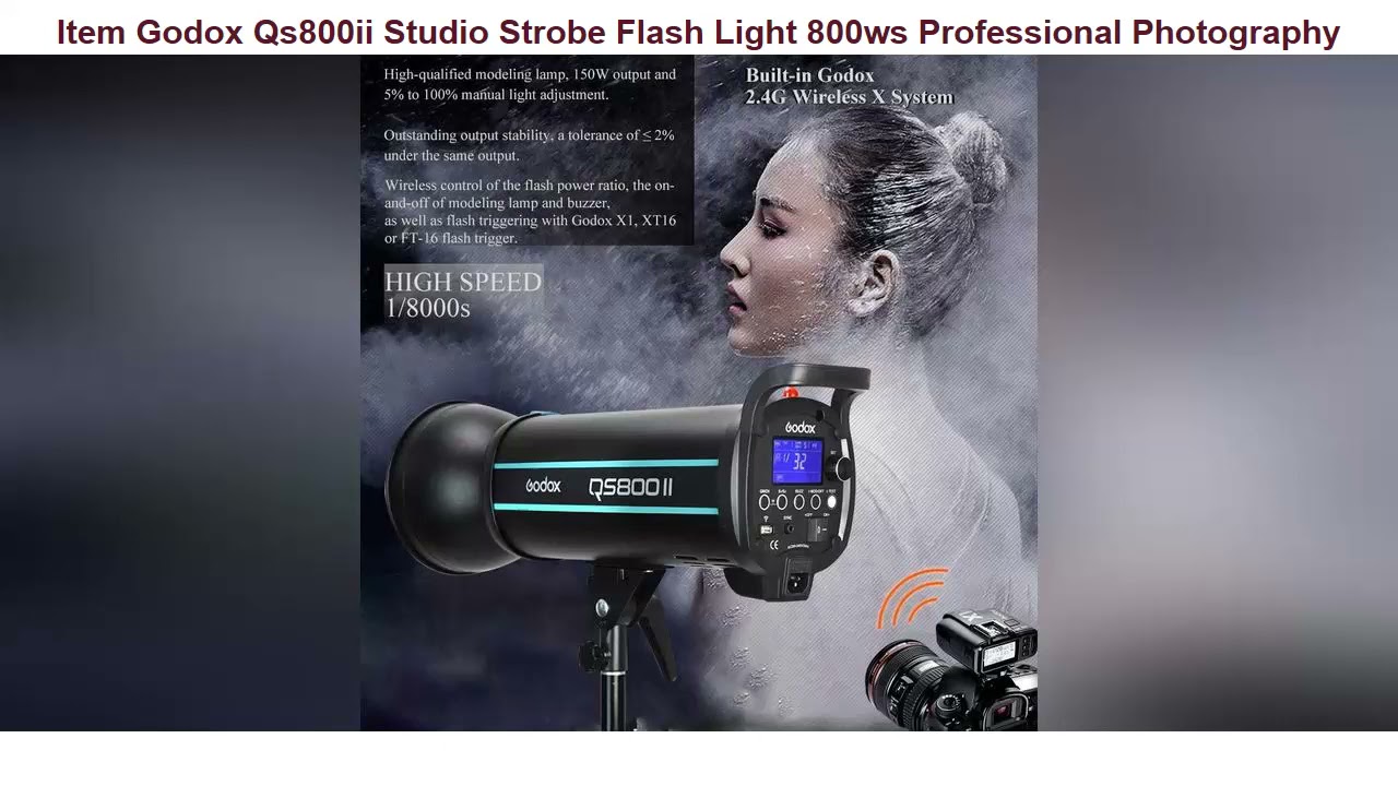 Godox Qs800ii Studio Strobe Flash Light 800ws Professional Photography Studio Light Monolight 150w