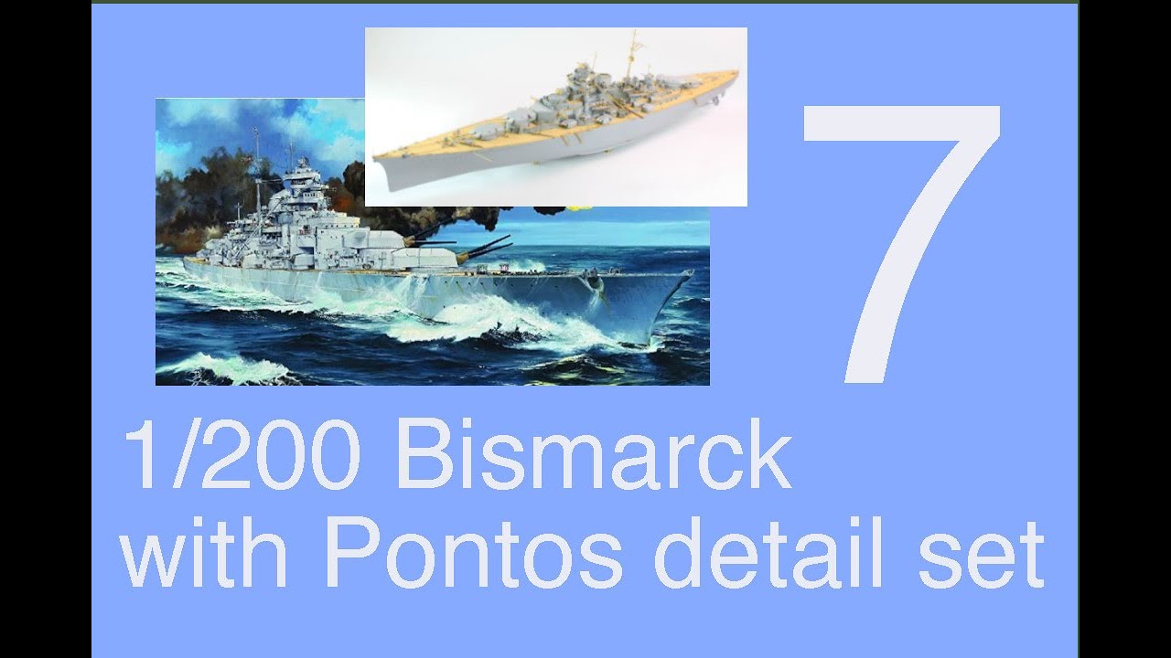 Trumpeter 1/200 DKM Bismarck Полная сборка с набором деталей Pontos Часть 7