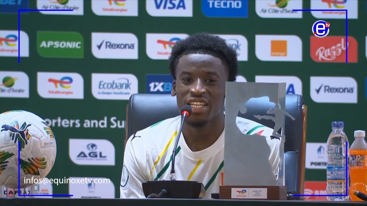 CONFERENCE DE PRESSE D'APRÈS MATCH DE L'HOMME DU MATCH IBRAHIM DIAKITÉ DU DIMANCHE 28 01 2024-ETV