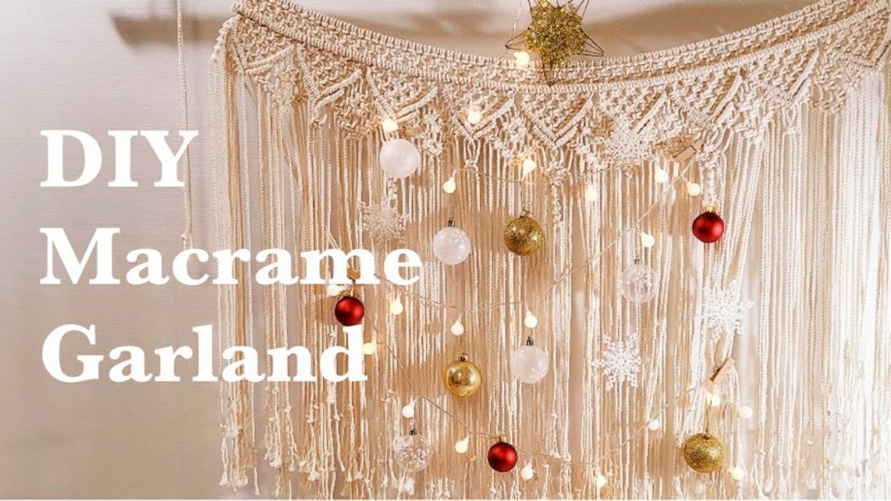 (ENG) DIY 마크라메 가랜드를 크리스마스트리로 사용해 보세요🎄 DIY Macrame Garland 마크라메 가랜드
